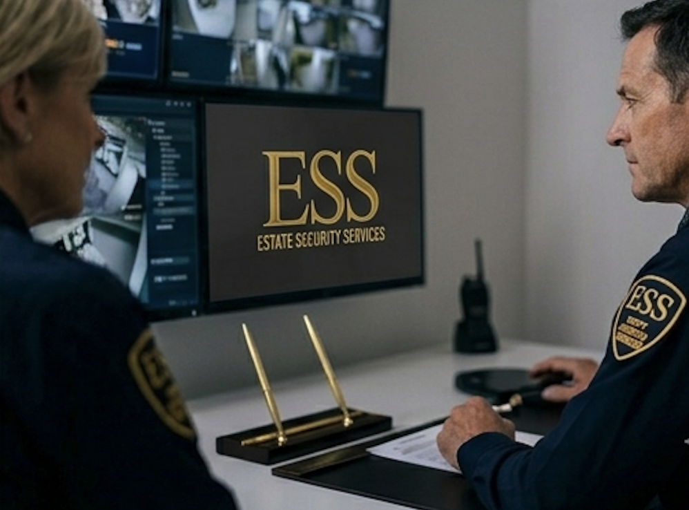 ESS officers reviewing operations at command desk